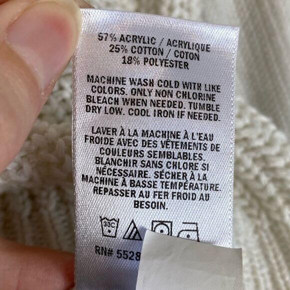 Express White Knit Cutout Back Balloon Sleeve Sweater - Picture 7 of 7